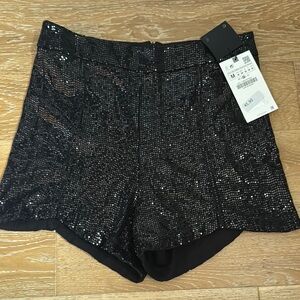 Sequin Black Shorts